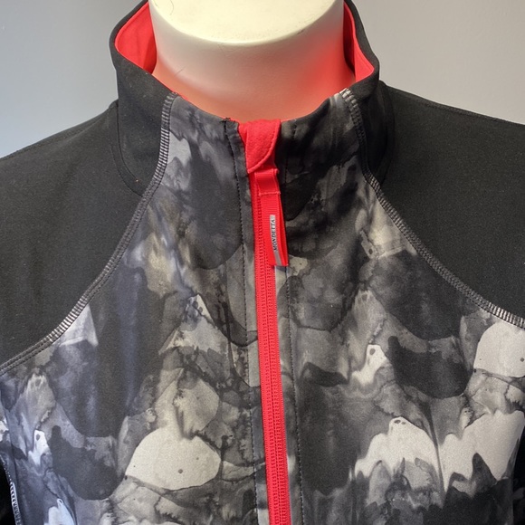 4/$20 Black and grey zippered jacket out hot pink accents - Picture 2 of 8